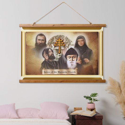 heiligen van de maronitische kerk hangend wandkleed (Slaapkamer)