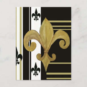 Heiligen Zwart en Goud Fleur de lis Briefkaart
