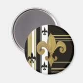 Heiligen Zwart en Goud Fleur de lis Magneet (Voorkant / Achterkant)