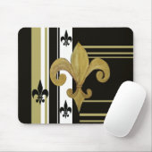 Heiligen Zwart en Goud Fleur de lis Muismat (Met muis)