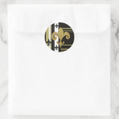 Heiligen Zwart en Goud Fleur de lis Ronde Sticker (Tas)