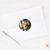 Heiligen Zwart en Goud Fleur de lis Ronde Sticker (Envelop)