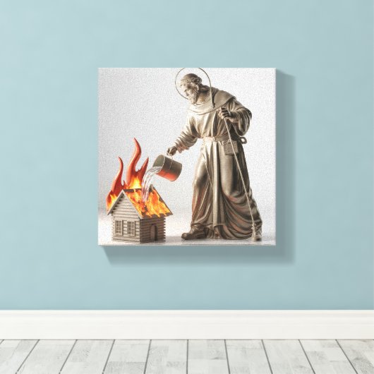 Heiliger Florian -Schutzpatron der Feuerwehr Canvas Afdruk (Insitu (Houten vloer))
