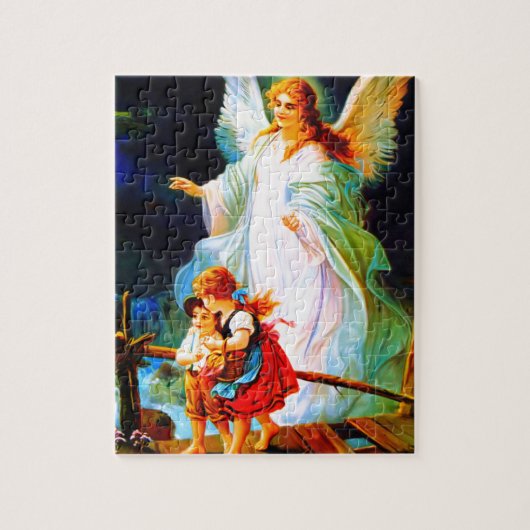 Heiliger Schutzengel Guardian Angel en Kinderen Legpuzzel (Verticaal)