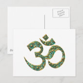 Heiliges OM (AUM-ICH BIN) - Spiegelsymbool Briefkaart (Voorkant / Achterkant)