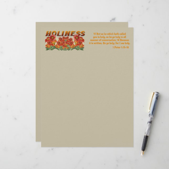 Heiligheid Verse Letterhoofd Briefhoofd (Voorkant / Achterkant in situ)
