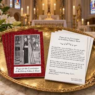 HEILIGVERKLARING AARTSBISSCHOP FULTON SHEEN GEBEDS KAART