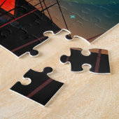 Heimaey, ijsland, kampeervakantie-poster. legpuzzel (Zijkant)