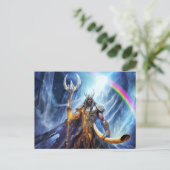 Heimdall and horn Gjallarhorn at bifrost bridge Briefkaart (Staand voorkant)