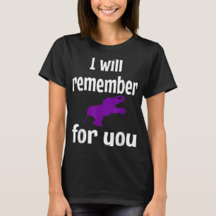 Heimer Bewustzijn Paarse Elephant Support Onthoud T-shirt