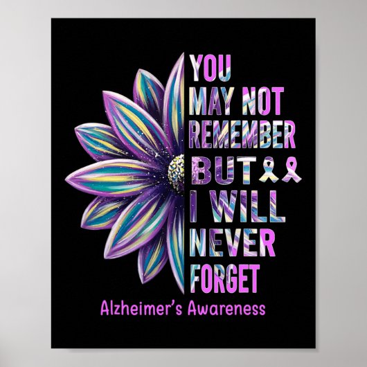 Heimerheimer Awareness Flower Remember Never Forge Poster (Voorkant)