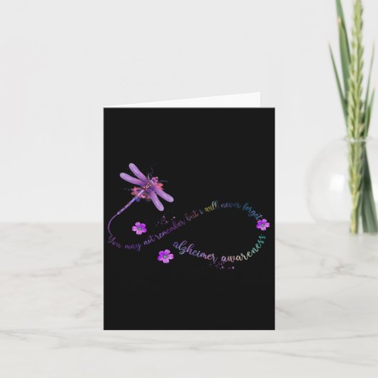 Heimerheimer Awareness Month Dragonfly Remember Wh Kaart (Voorkant)