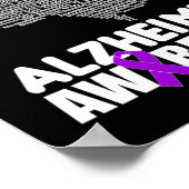 Heimerheimer Awareness Paarse Ribbon Support Walk Poster (Hoek)
