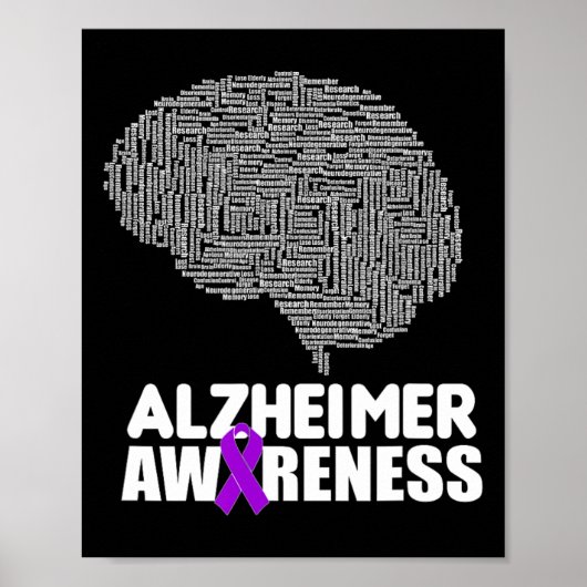 Heimerheimer Awareness Paarse Ribbon Support Walk Poster (Voorkant)