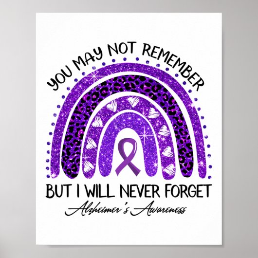 Heimerheimer Awareness Rainbow zal nooit vergeten Poster (Voorkant)