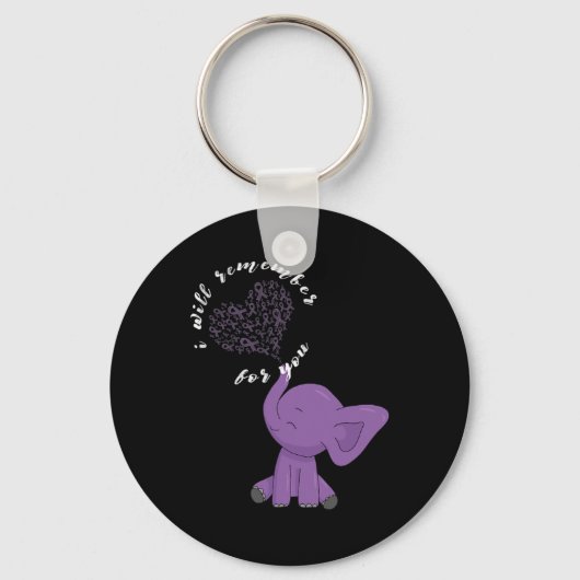 Heimerheimer Monat I Endheimer Paarse Bow Elephant Sleutelhanger (Voorkant)