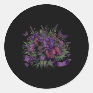 Heimerheimer Paarse Bloemige Viooltje Dementie Hei Ronde Sticker