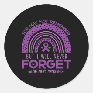 Heimerheimer vergeet nooit Paarse dementiepatiënte Ronde Sticker