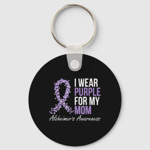 Heimers Awareness Dementia Mom I Draag Paarse lint Sleutelhanger