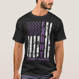 Heimers Awareness Month Day Amerikaanse vlag lint T-shirt
