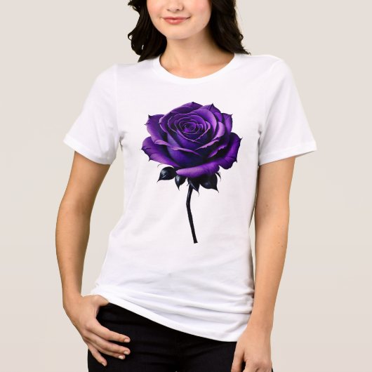 Heimers Awareness Paarse Roos _1 Tri-Blend Shirt (Voorkant)