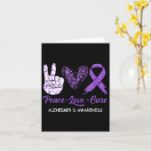 Heimers Awareness Peace Love Cure Leopard Kaart (Gele Bloem)