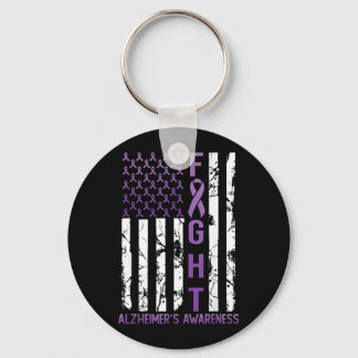Heimers Bewustzijn Maand Dag Usa Vlag Lint Paars Sleutelhanger