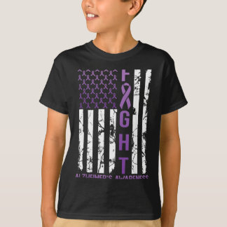 Heimers Bewustzijn Maand Dag Usa Vlag Lint Paars T-shirt