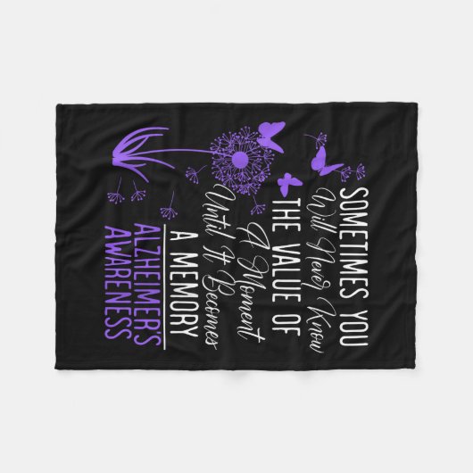 Heimers Disease Awareness Dementia I Draag Paarse Fleece Deken (Voorkant (Horizontaal))