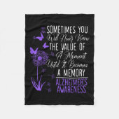 Heimers Disease Awareness Dementia I Draag Paarse Fleece Deken (Voorkant)