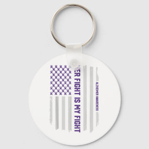 Heimers Shirt Heimers Awareness American Flag _1 Sleutelhanger