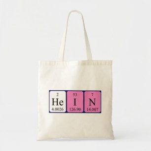 Hein periodieke lijstnaam canvas tas