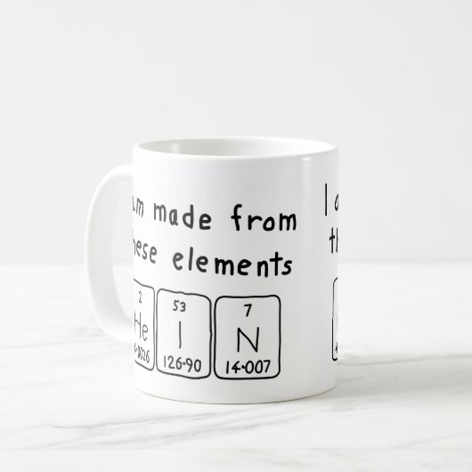 Hein periodieke lijstnaam mok (Voorkant links)