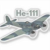 Heinkel He 111 Duits WW2-vliegtuig Sticker (Voorkant)