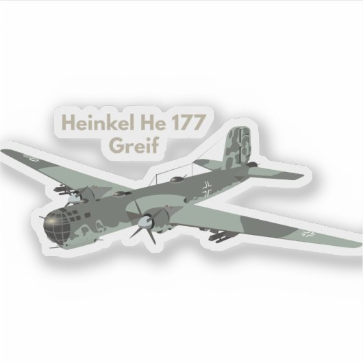 Heinkel He 177 Duits WW2-vliegtuig Sticker (Voorkant)