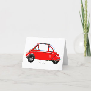 Heinkel Trogan Bubble auto wenskaart. Bedankkaart