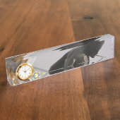 Heinrich Heine-tafelklok Naambordje (Zijkant)