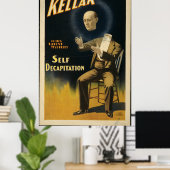 Heinrich Keller "verliest zijn hoofd" magie Poster (Thuiskantoor)