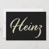 Heinz Name white gold Handwriting Karte Kaart (Voorkant)