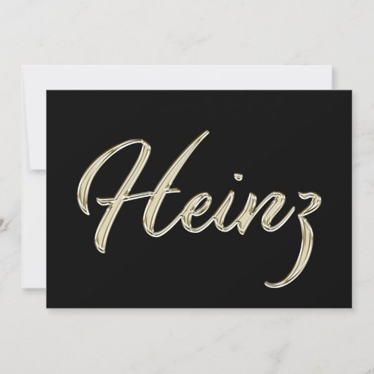 Heinz Name white gold Handwriting Karte Kaart (Voorkant)