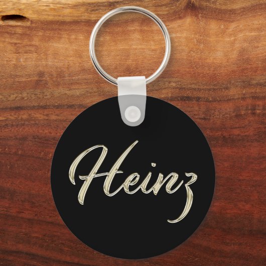 Heinz Name whitegold Button Schlüsselanhänger Sleutelhanger (Voorkant)