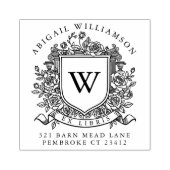 Heirloom Bookplate Stamp Custom Family Crest Rubberstempel (Afrduk)