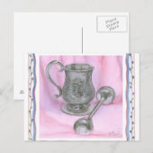 Heirloom Cup & Rattle on Paarse Achtergrond Briefkaart (Voorkant / Achterkant)