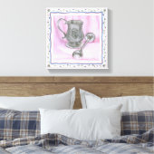 Heirloom Cup & Rattle on Paarse Achtergrond Canvas Afdruk (Insitu (Slaapkamer))