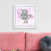 Heirloom Cup & Rattle on Paarse Achtergrond Canvas Afdruk (Insitu (Woonkamer))