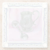 Heirloom Cup & Rattle on Paarse Achtergrond Glazen Onderzetter (Achterkant)