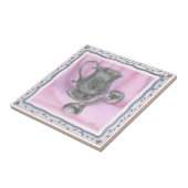 Heirloom Cup & Rattle on Paarse Achtergrond Tegeltje (Zijkant)