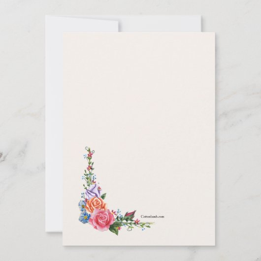 Heirloom Flowers Uitnodiging (Achterkant)