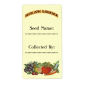 Heirloom Gardener Custom Seed Labels (Voorkant)
