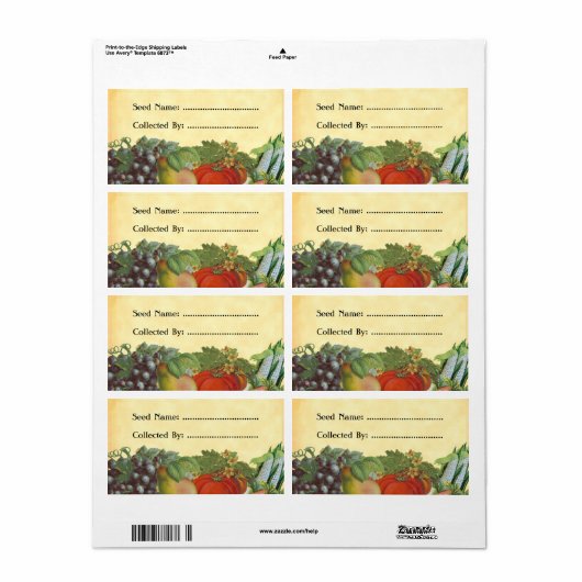 Heirloom Gardener Custom Seed Saver Labels (Full Sheet)